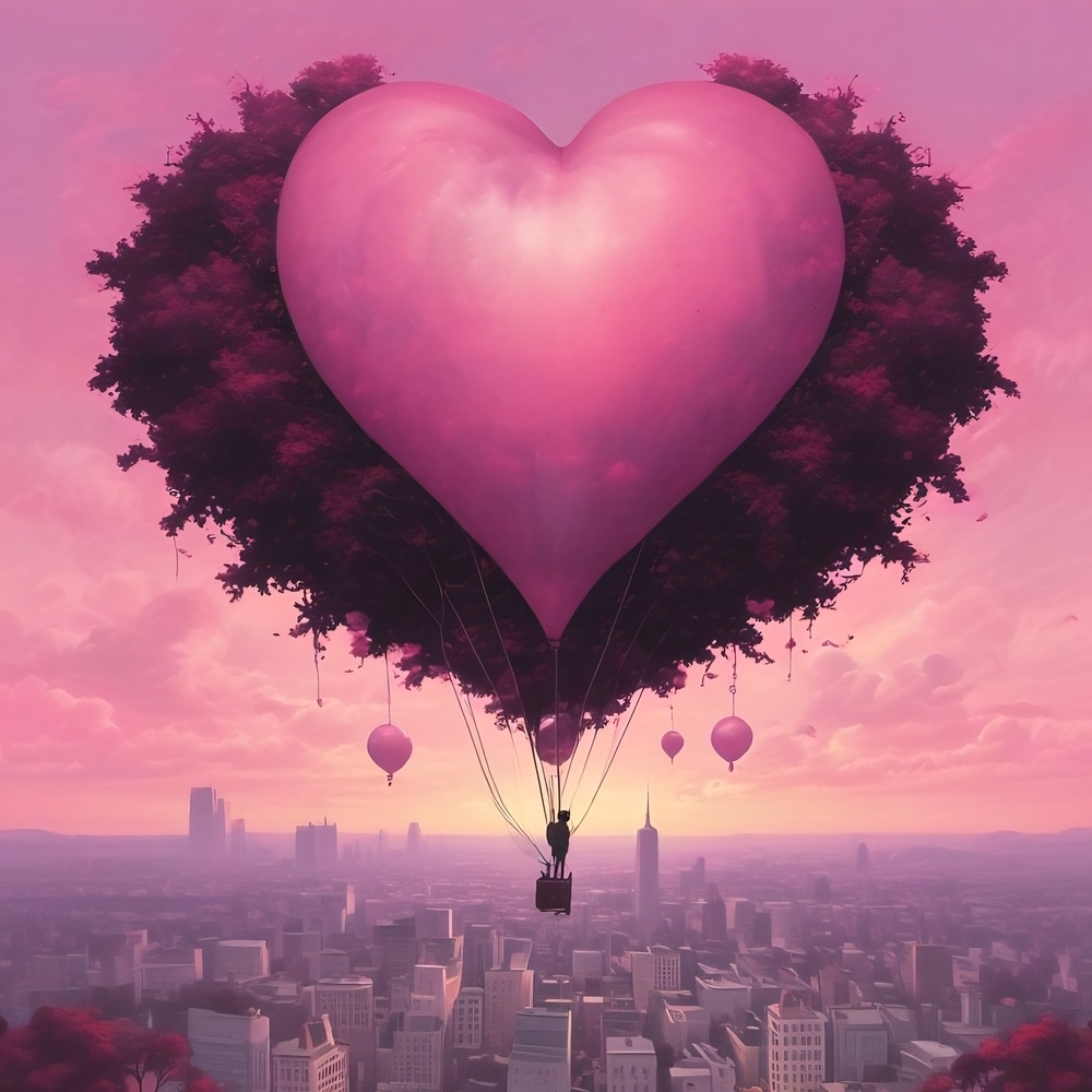 Heart-Shaped Pink Art Print